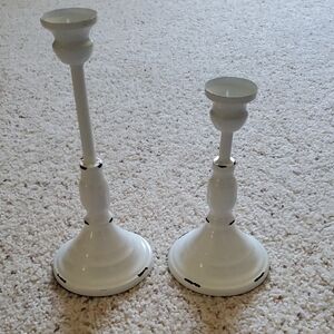 Elegant White Candle Holders